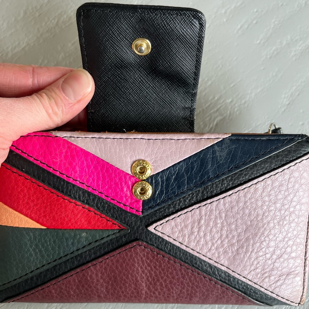 Fossil Logan Rfid Patchwork Leather Tab Clutch Wa… - image 8